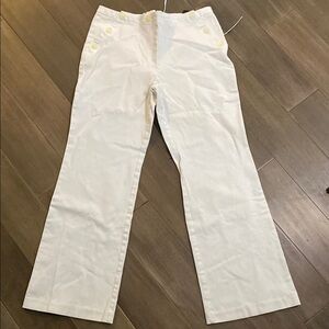 Express White Nautical Button Pants